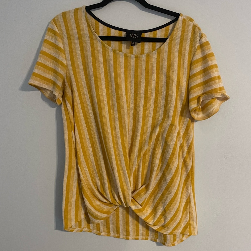 W5 Mustard and Cream Striped Blouse